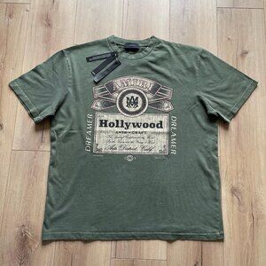 XXL AMIRI MEN'S GREEN RELAXED FIT COTTON T-SHIRT